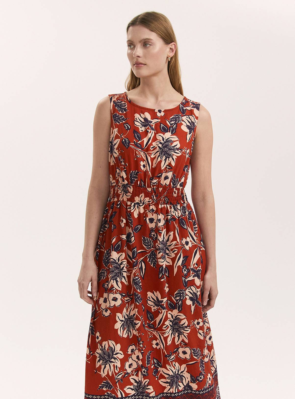 FINERY Willow Dress Rust Floral 16 - Image 2